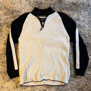 White/Navy 1/4 Zip Nautica Sweater